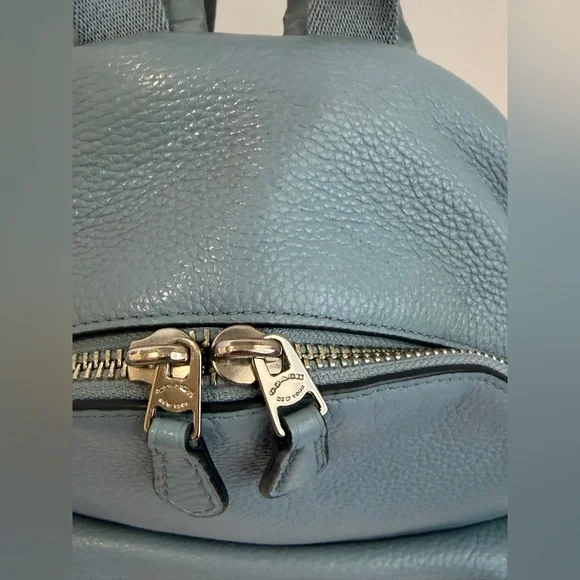 Coach Sky Blue Leather Backpack - Picture 3 of 10